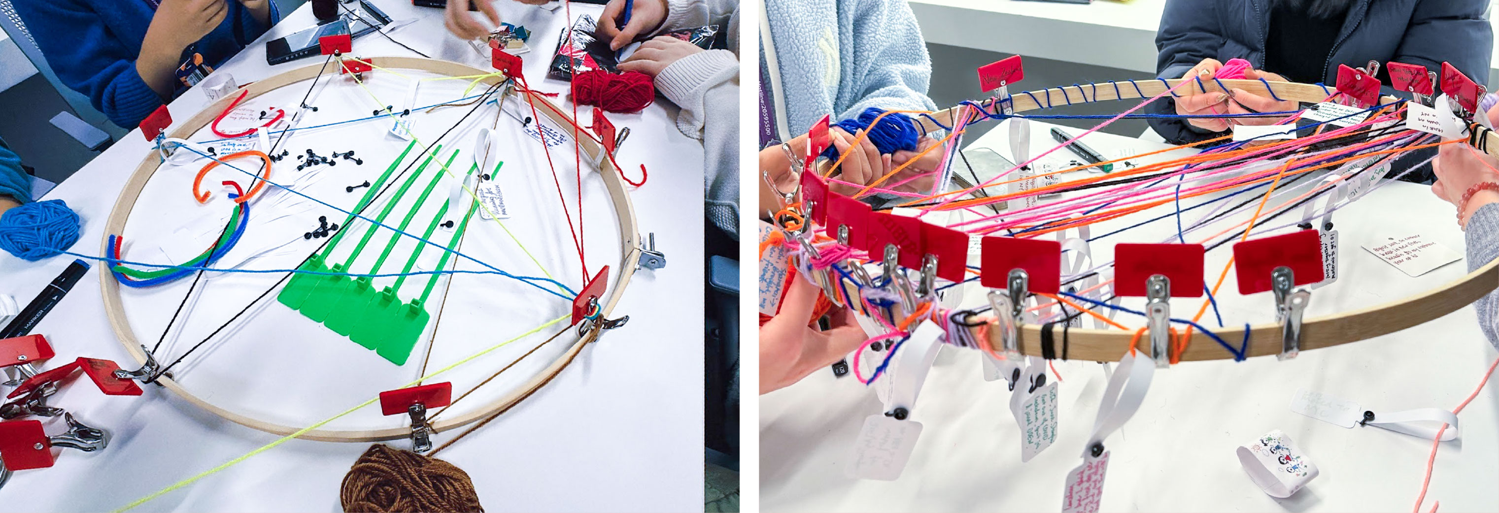 CAPTION: Students collaborated to create art from the event, "Between Rooting and Diaspora: Mapping Our Life Trajectory".