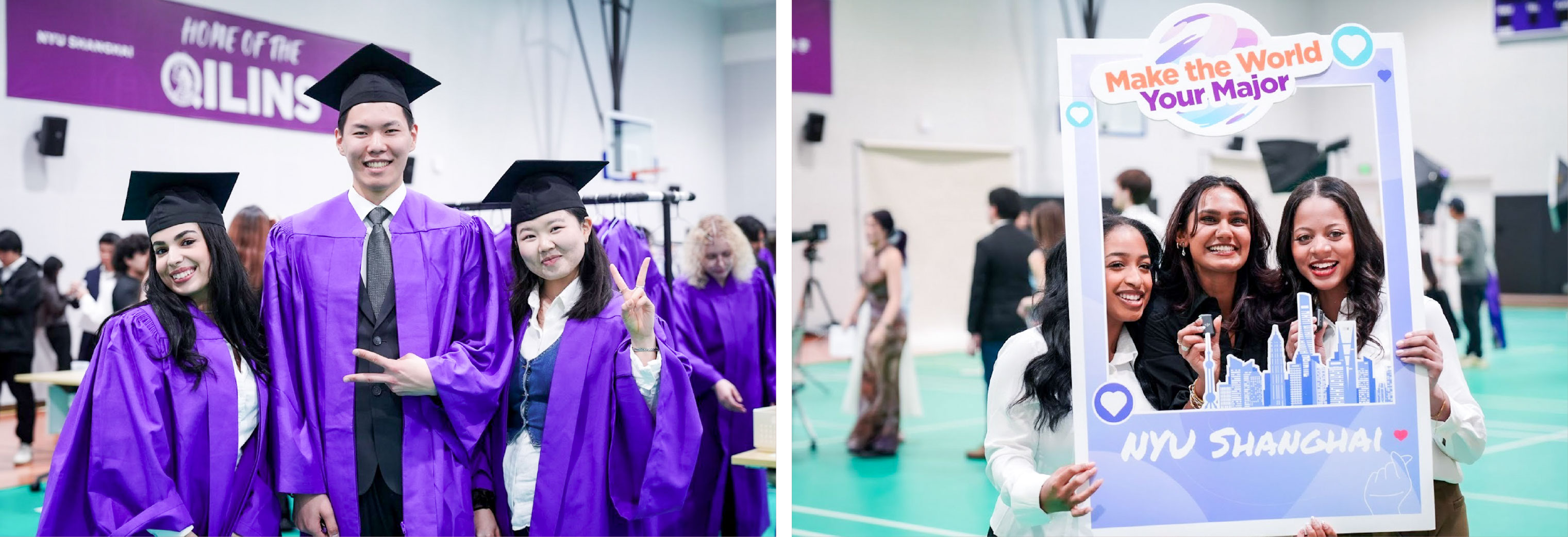 Left: Seniors Fati, Ghana, and XXX. Right: Seniors Kayla, Shreya Jaisingh, and Natalya Charlemagne