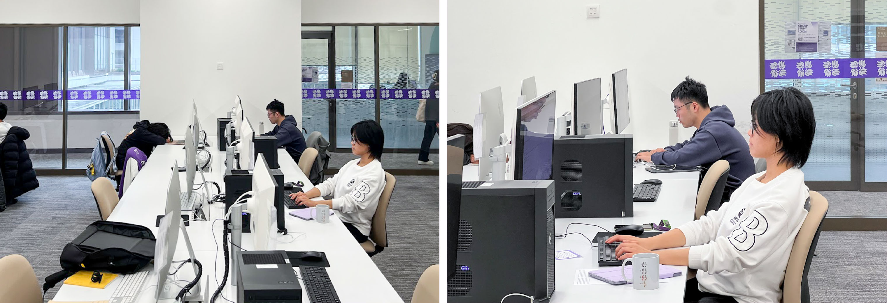 NYU SHanghai students use the high performance computer lab.