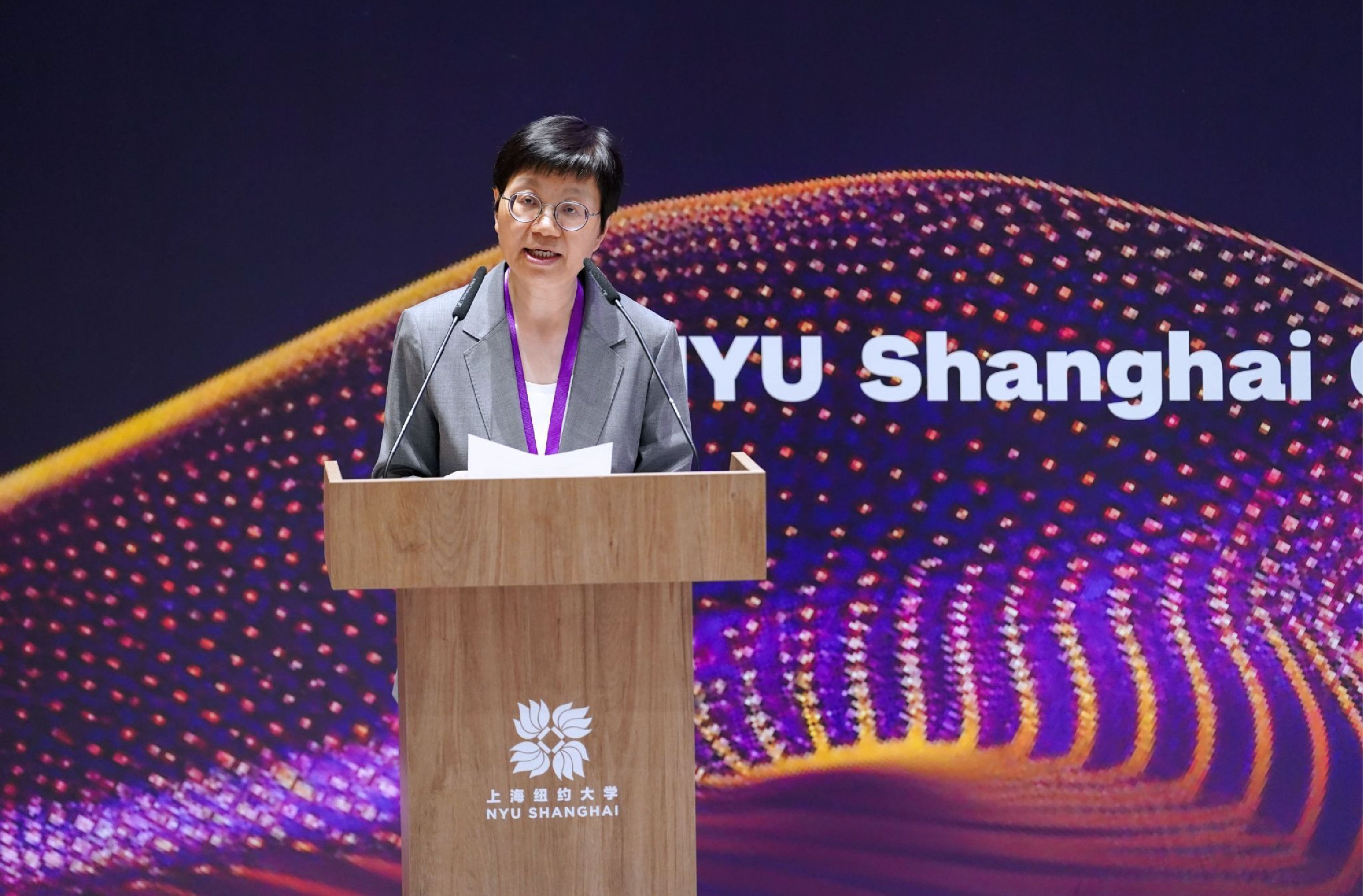 NYU Shanghai Provost and Distinguished Global Professor of Public Health Bei Wu spoke as the founding director of the Institute