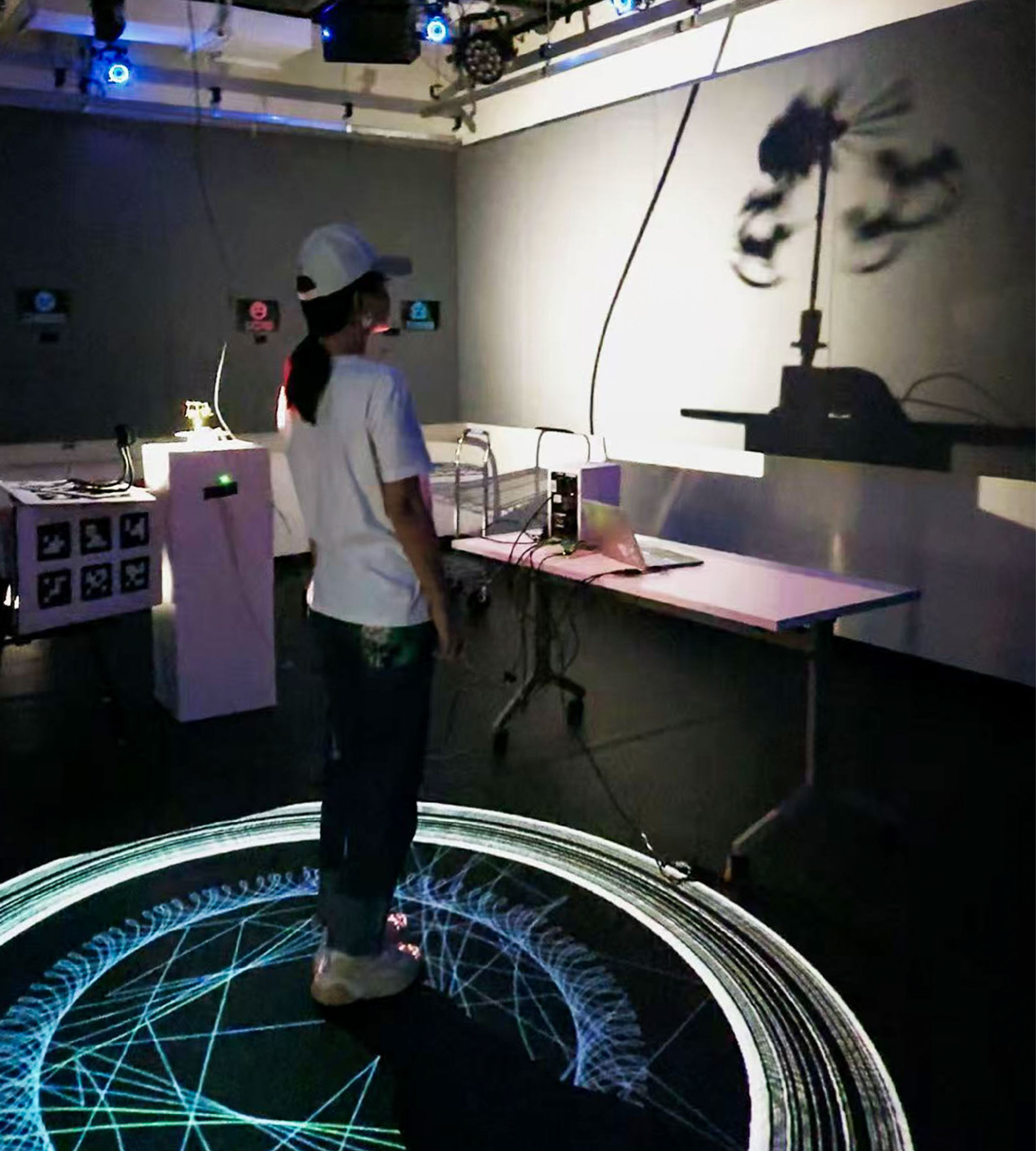 Cecilia’s interactive project “How are you spinning today?”, created in collaboration with Caroline Chu IMA Low Res ’26, exhibited in New York