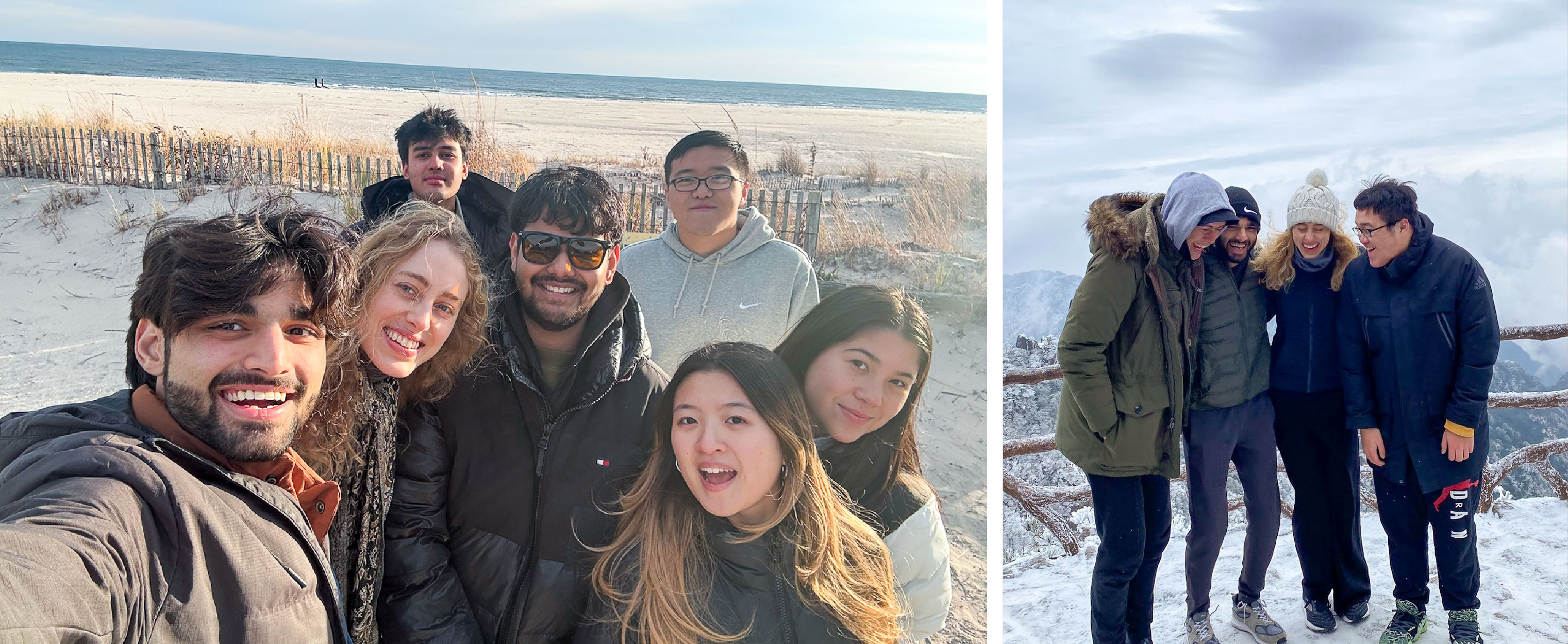 Left: 21st birthday trip to Atlantic City. Right: Huangshan in the winter
