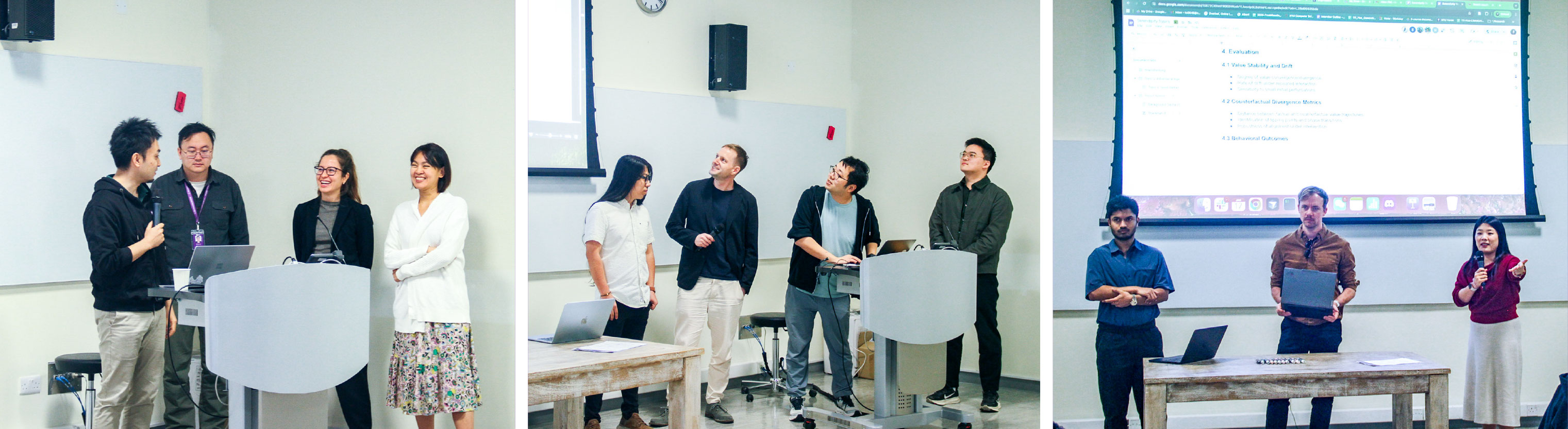 Faculty from NYU Shanghai, NYU Abu Dhabi, and NYU New York presenting on research initiatives