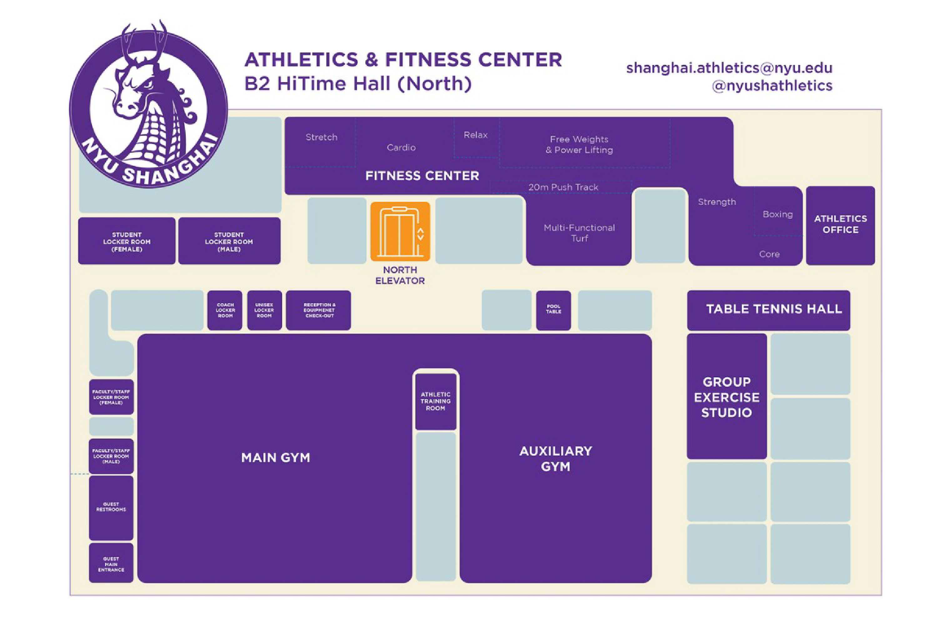Map of the Athletics & Fitness Center