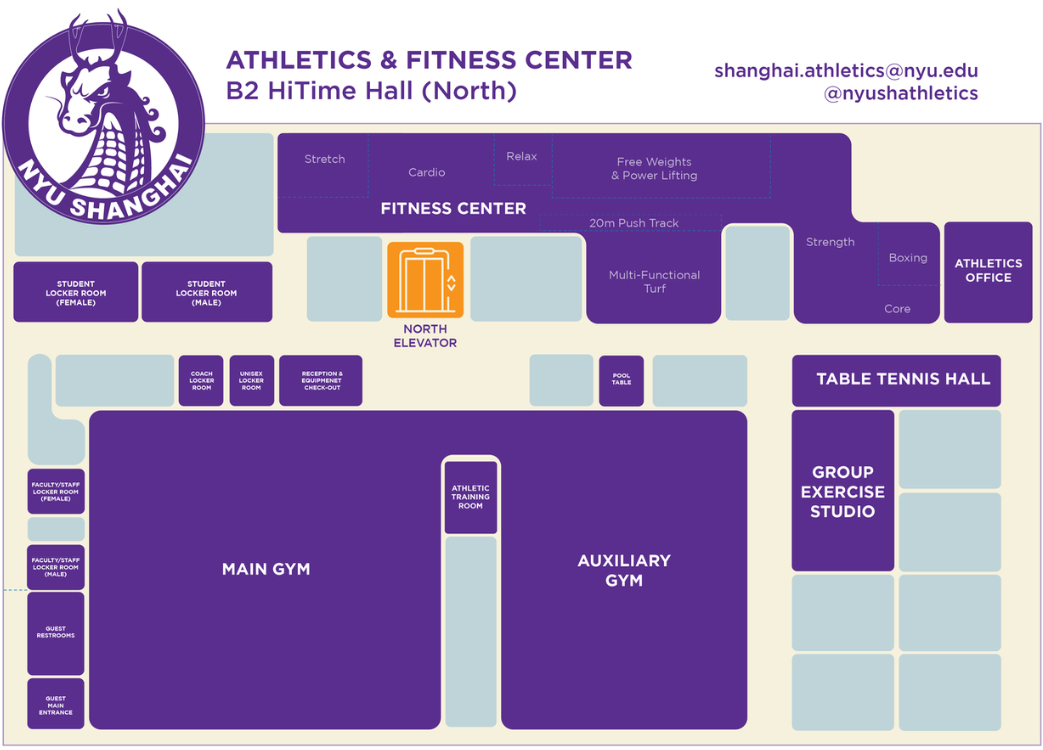A map of the fitness center
