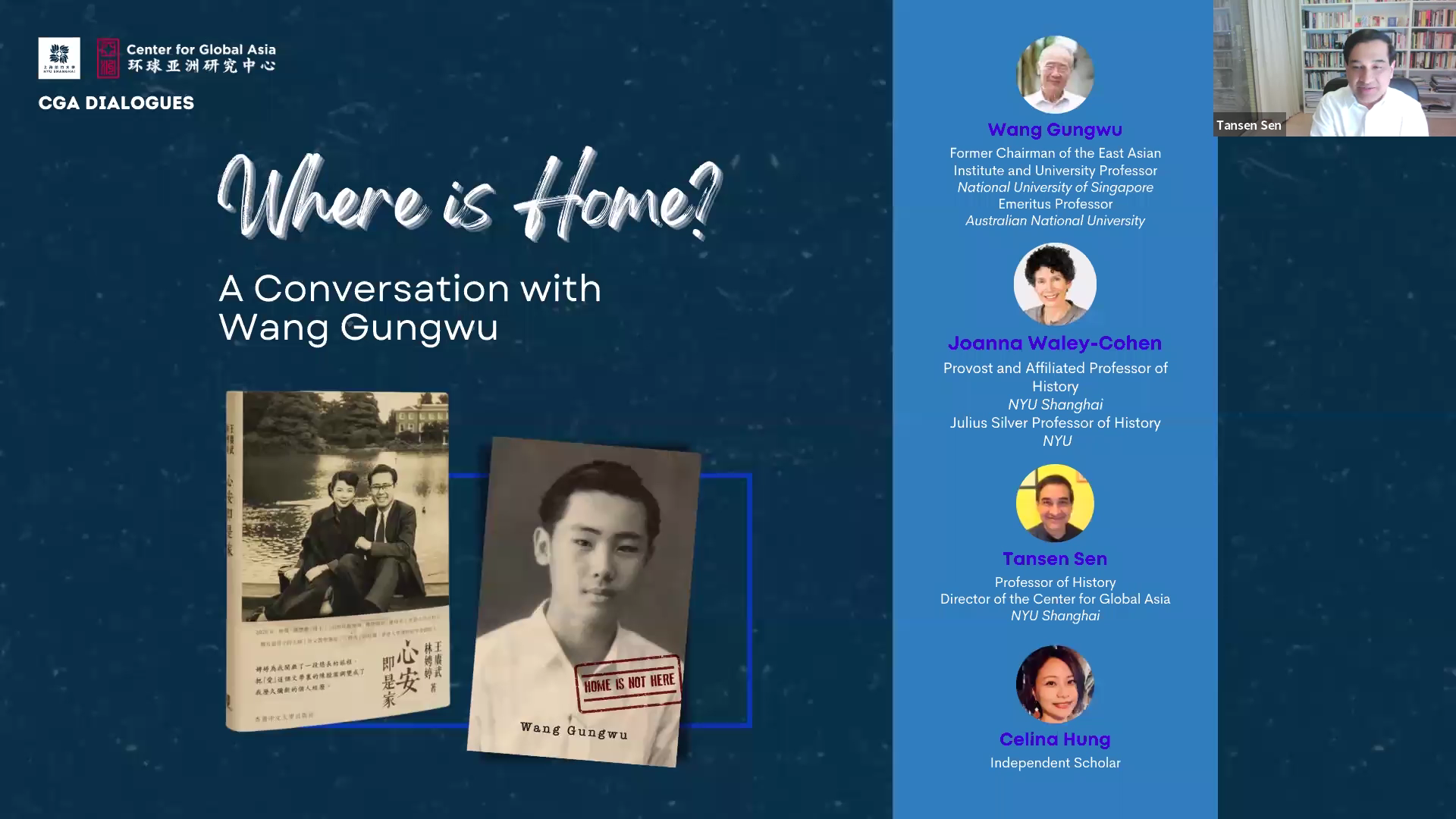 A screenshot from the zoom webinar, "A Conversation with Wang Gungwu"
