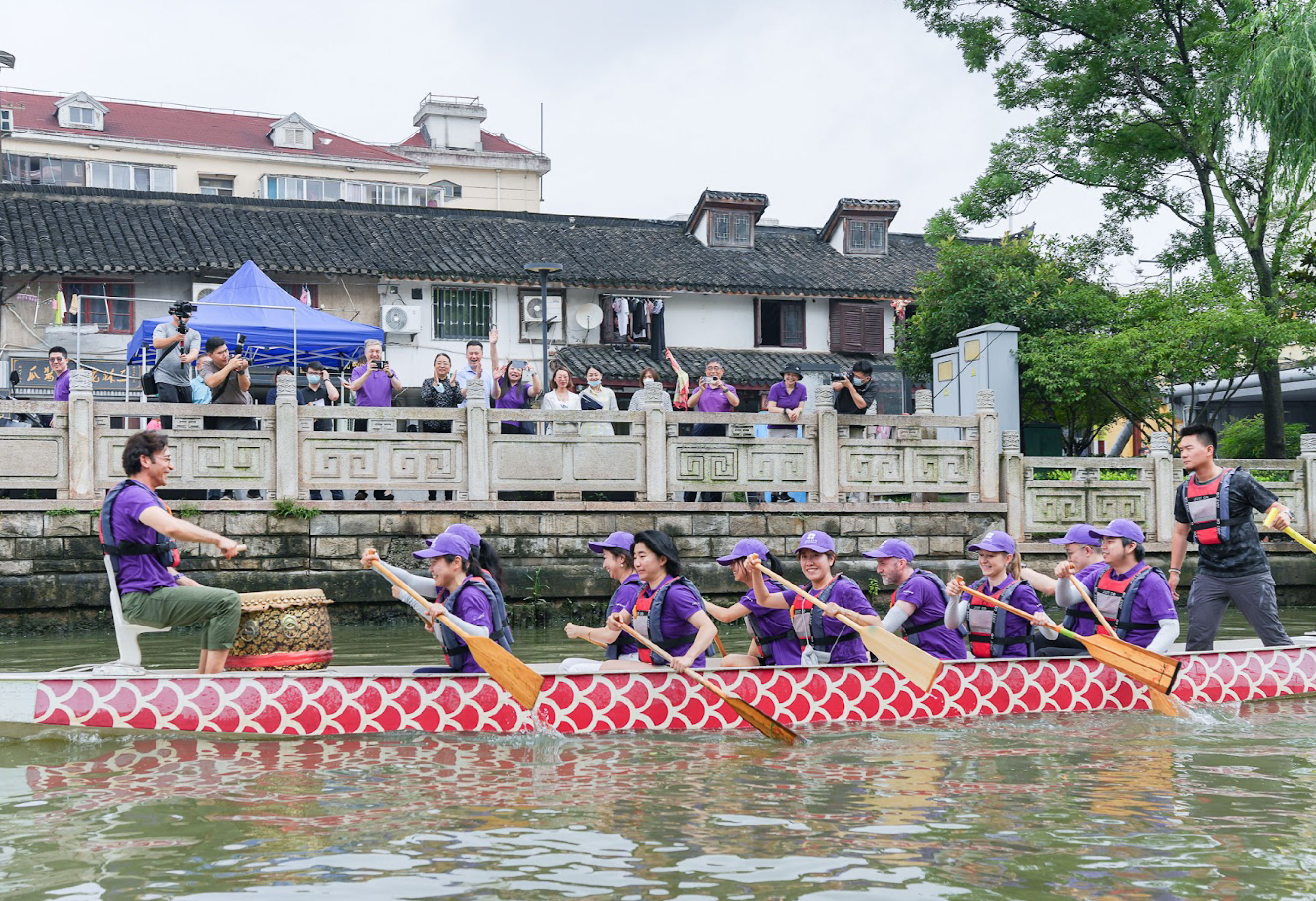 Dragon boat racing in the river