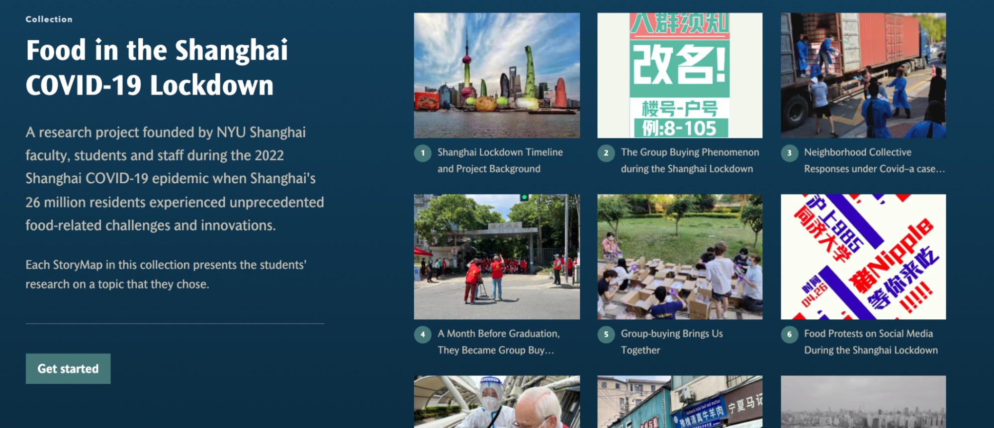 A photo of the StoryMap homepage 