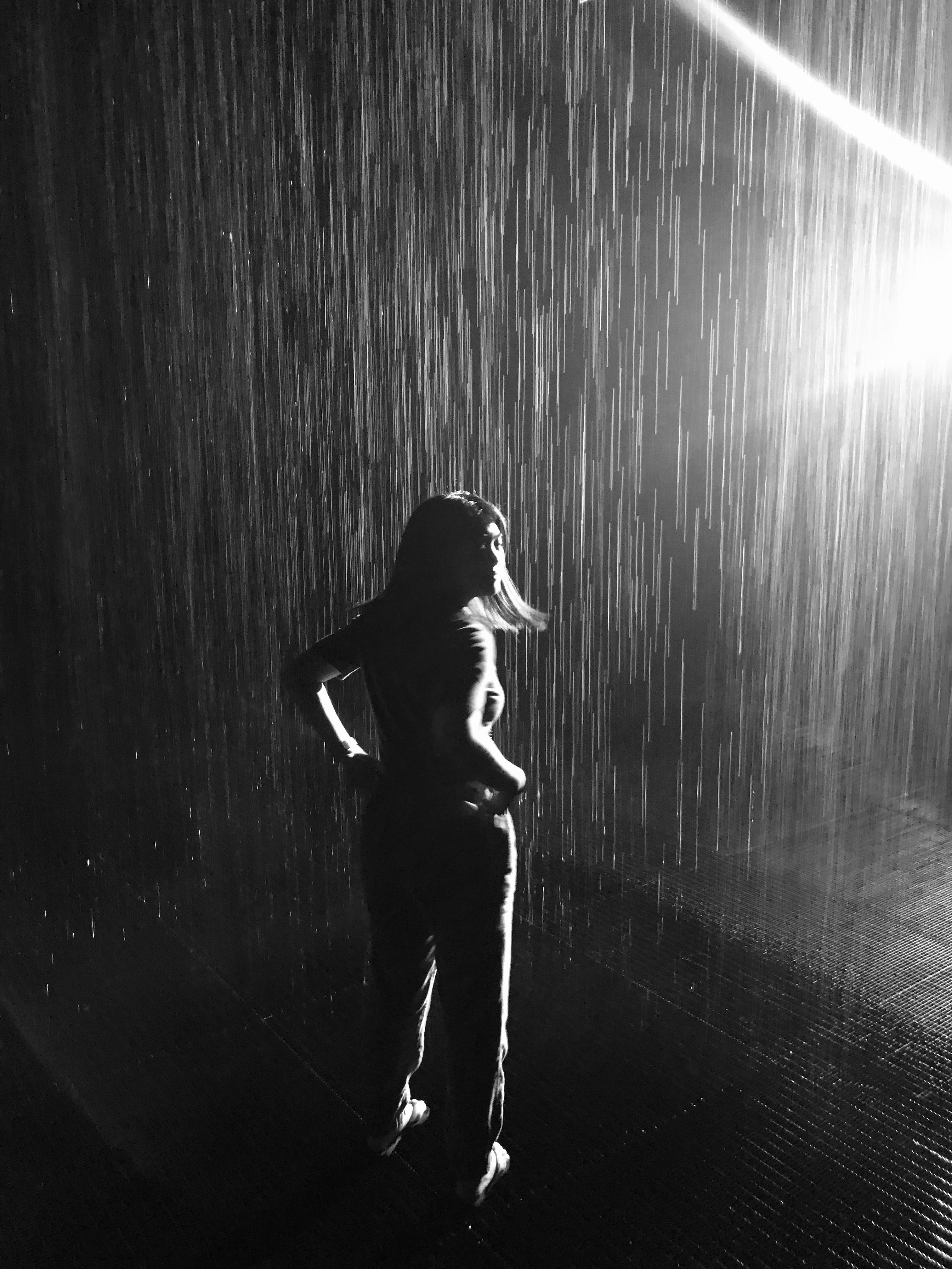 Silhouetted in the rain