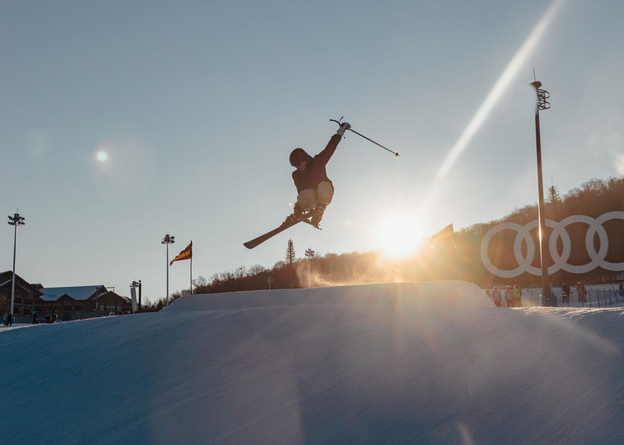 James getting some air on a ski jump in Changbaishan