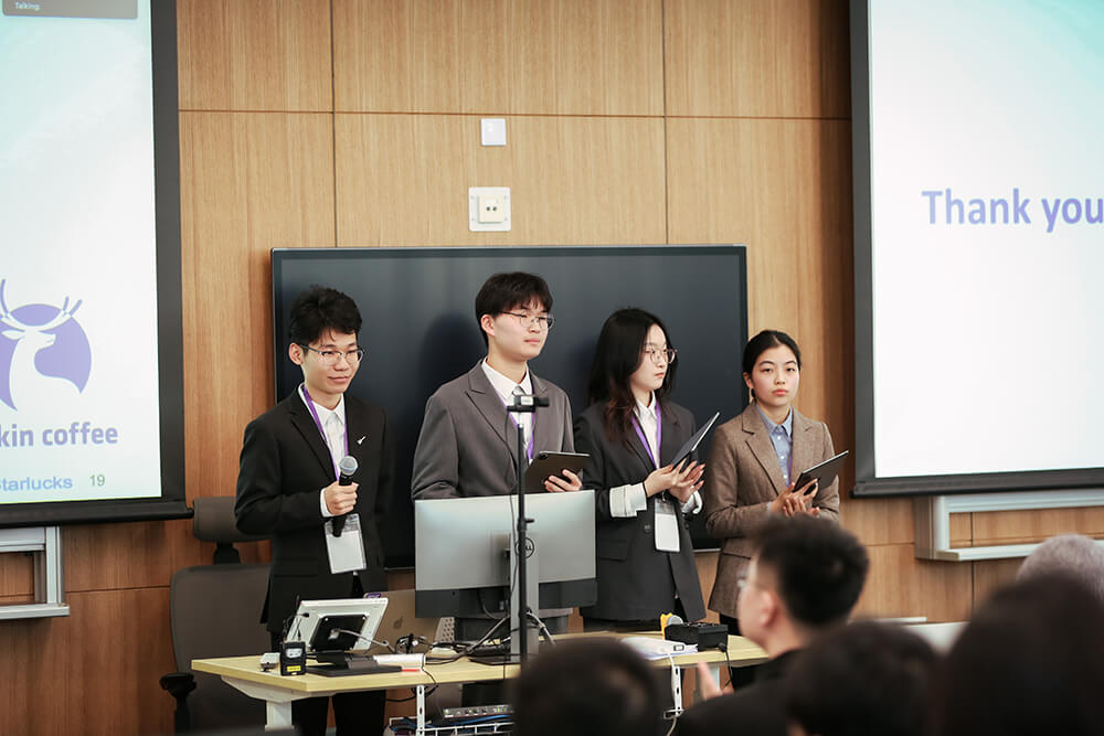 Caption: Team Starlucks members (left to right): He Peiyu ’25,  Zhang Yunhe ’25, Xu Jiaming  ’25,  Shi Yuxin ’25 