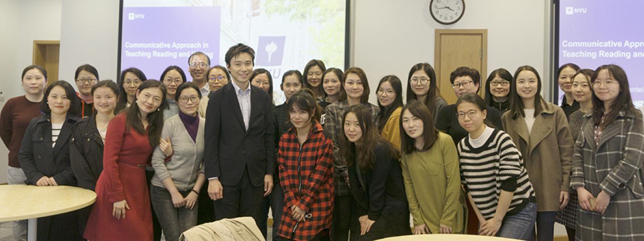 Professor Takaya with the English teachers
