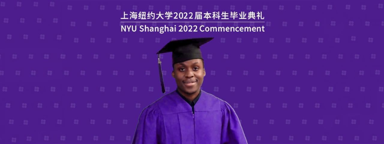 Bongani Ntsakani Musikavanhu addressing his classmates in his purple cap and gown. 