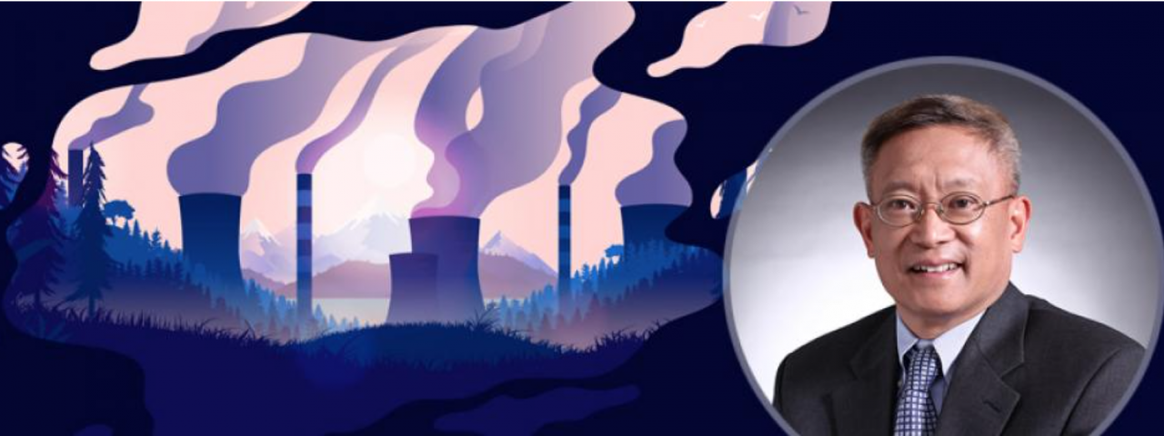 illustration: coal smokestacks obscure view of sunset