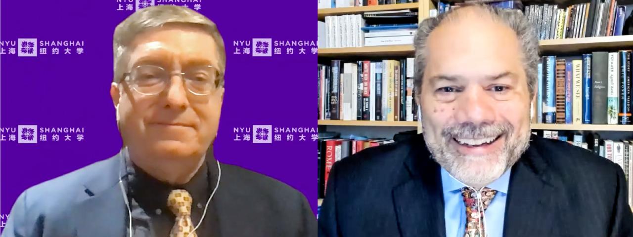 Suarez and Lehman talk on Zoom platform