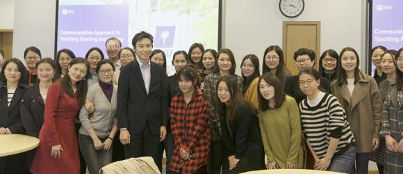 Professor Takaya with the English teachers