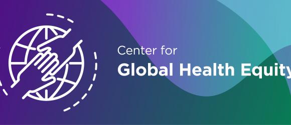global health equity logo on a blue and purple background