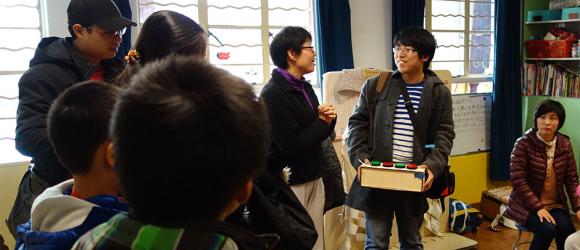 Students having a conversation