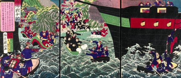 Japanese print-style painting