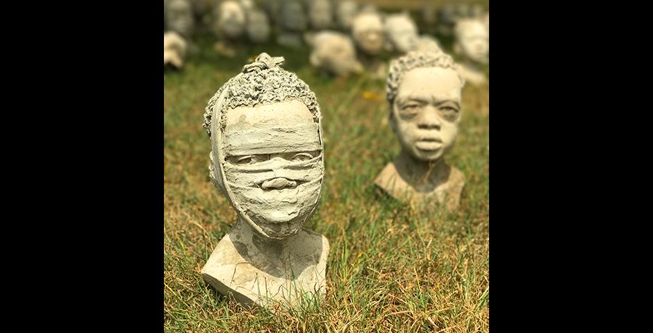 Curious busts appear at the Kwame Nkrumah Mausoleum, both beautiful and disturbing. - Maya Williams (Accra)
