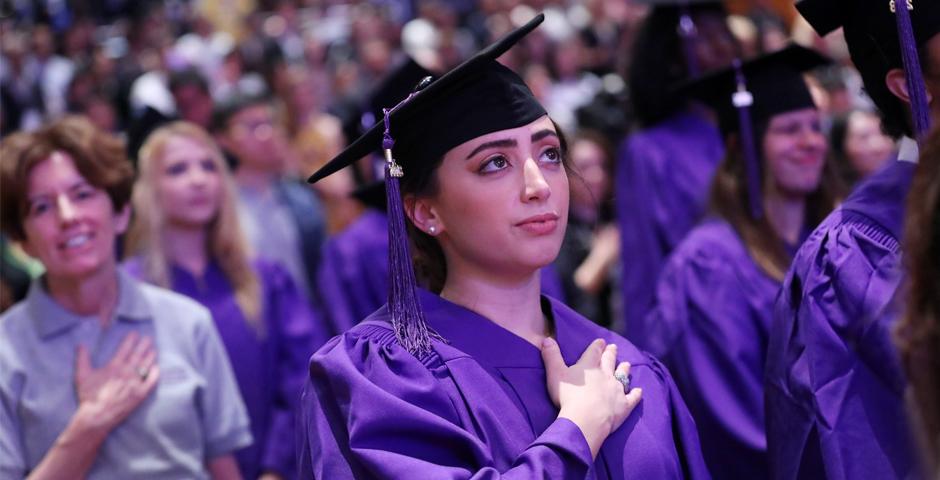 NYU Shanghai's Class of 2018 were honored at a commencement ceremony held at the Shanghai Oriental Arts Center. （Photo by: NYU Shanghai）