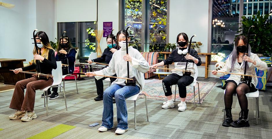 The Erhu class played an Oroqen folk tune to the audience.