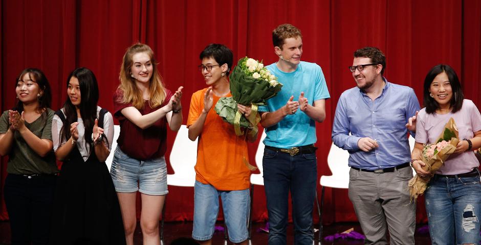 NYU Shanghai students paired portrayals of university life with comedic flair at the annual Reality Show on September 9, at the Shanghai Himalayas Art Museum. NYU President Andrew Hamilton delivered a welcome address. (Photo by: NYU Shanghai)