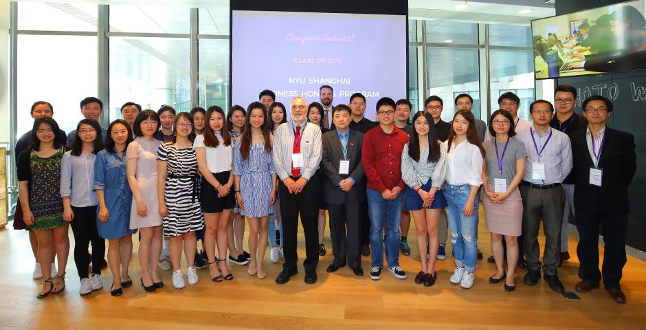 On May 26, Associate Vice Chancellor for Strategy Eitan Zemel, Dean of Business Yuxin Chen and the Business faculty team joined recent graduates and their guests at a completion ceremony in celebration of their many achievements throughout a year-long journey. (Photo by: NYU Shanghai)