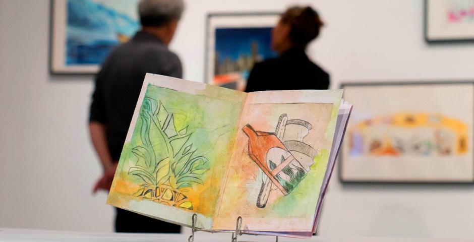 Students from the Foundations in Painting & Printmaking class expressed the map as art using an array of techniques and mediums including gouache, watercolor, etching, engraving and woodcuts. The course is taught by Clinical Assistant Professor of Arts Monika Lin. (Photo by: Jack B. Du)