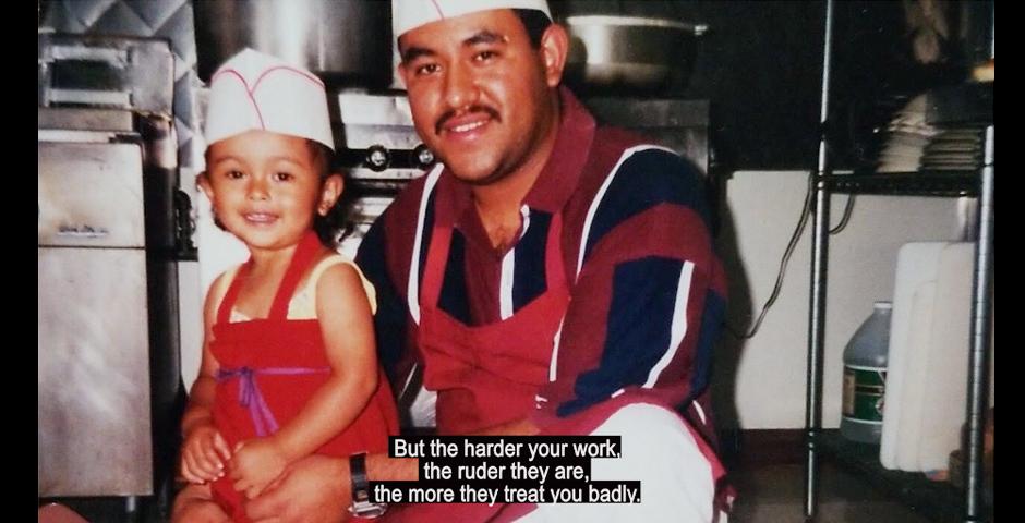 Abigail Mata-Hernandez ’22 and her father in a still from “The American Dream?” a film about immigration to  the United States by Mata-Hernandez. The film tells the story of Hernandez’s family, and how her immigrant parents shaped  her identity as a first-generation Mexican-American. “It’s really hard sometimes seeing how they get treated – how the media treats them, how the government treats them, because I know my parents aren’t the only family that are giving back to the country, but are still treated like they’re criminals, like they’re invading the country. I felt a lot of pressure back home, that I needed to be this amazing child that was born in America, because you know for them, when they were in Mexico, ‘El Norte,’ is where the money is, that’s where it’s happening.”