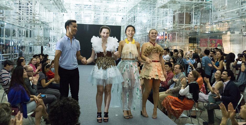 From trash to treasure, GoGreen Week 2017 featured NYU Shanghai students striking a pose with garments made from waste at the Shanghai Himalayas Museum on April 16. The event was co-sponsored by the student-led Green Shanghai club and the Shanghai Project arts program. (Photos by: NYU Shanghai)