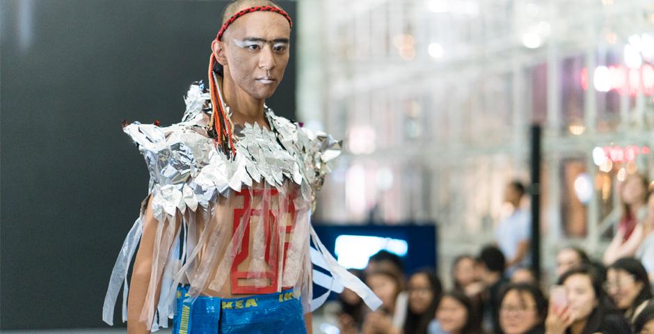 From trash to treasure, GoGreen Week 2017 featured NYU Shanghai students striking a pose with garments made from waste at the Shanghai Himalayas Museum on April 16. The event was co-sponsored by the student-led Green Shanghai club and the Shanghai Project arts program. (Photos by: NYU Shanghai)