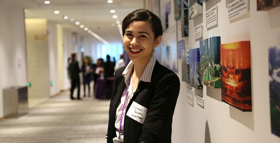 Dozens of organizations ranging from business, finance, arts, media, non-profit, technology, marketing, human resources, consulting, healthcare, and education stopped by NYU Shanghai for the 2015 Summer Internship Fair. March 27, 2015. (Photo by Angie Catalina Aguilar Oyuela)