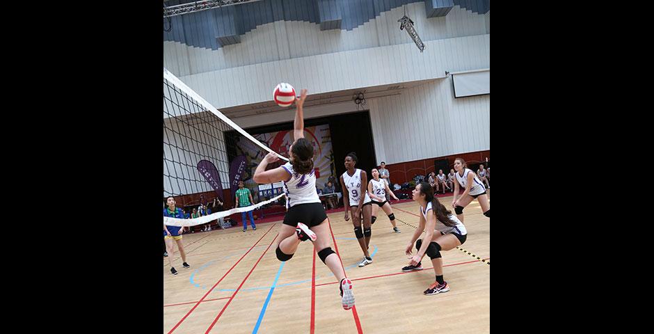 NYU Shanghai faces off against Duke Kunshan University in women's volleyball and men's basketball as part of Viva La Violet Week. April 18, 2015. (Photo by Dylan J Crow)