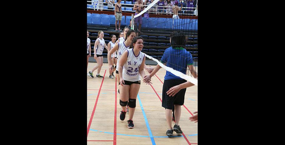 NYU Shanghai faces off against Duke Kunshan University in women's volleyball and men's basketball as part of Viva La Violet Week. April 18, 2015. (Photo by Dylan J Crow)