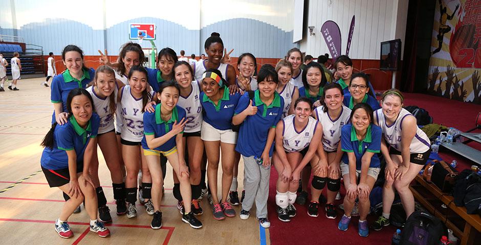 NYU Shanghai faces off against Duke Kunshan University in women's volleyball and men's basketball as part of Viva La Violet Week. April 18, 2015. (Photo by Dylan J Crow)