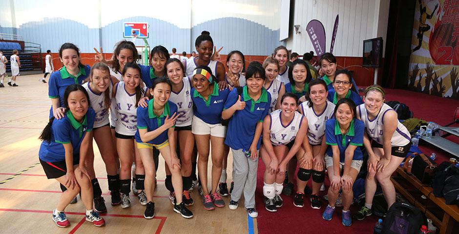 NYU Shanghai faces off against Duke Kunshan University in women&#039;s volleyball and men&#039;s basketball as part of Viva La Violet Week. April 18, 2015. (Photo by Dylan J Crow)