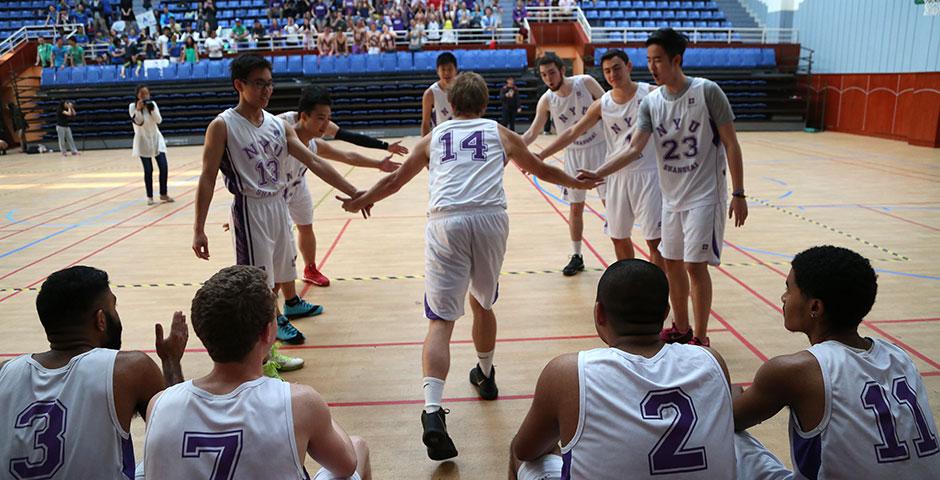 NYU Shanghai faces off against Duke Kunshan University in women's volleyball and men's basketball as part of Viva La Violet Week. April 18, 2015. (Photo by Dylan J Crow)