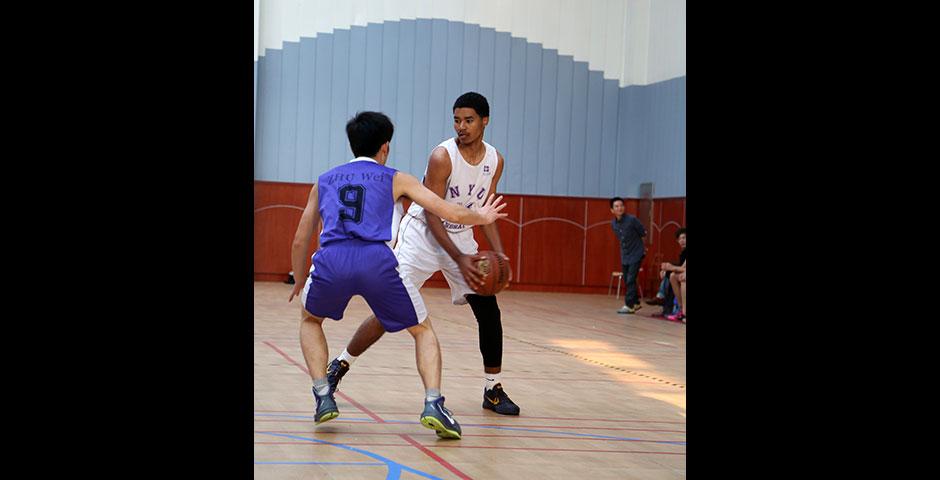 NYU Shanghai faces off against Duke Kunshan University in women's volleyball and men's basketball as part of Viva La Violet Week. April 18, 2015. (Photo by Dylan J Crow)