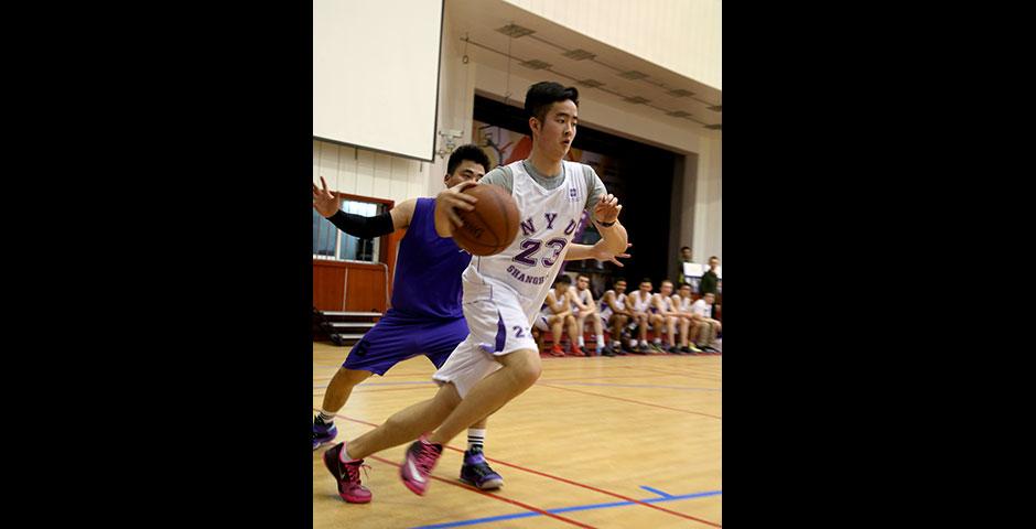 NYU Shanghai faces off against Duke Kunshan University in women's volleyball and men's basketball as part of Viva La Violet Week. April 18, 2015. (Photo by Dylan J Crow)