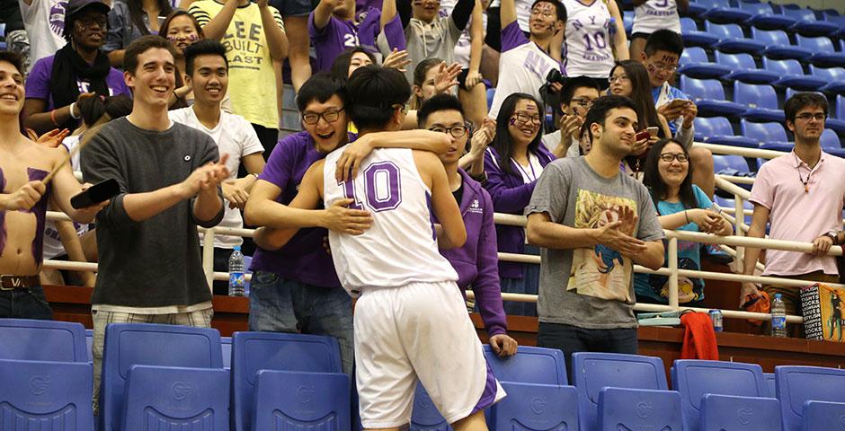 NYU Shanghai faces off against Duke Kunshan University in women's volleyball and men's basketball as part of Viva La Violet Week. April 18, 2015. (Photo by Dylan J Crow)