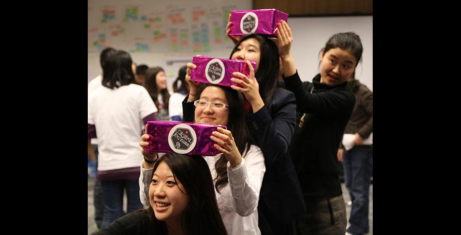The first-ever DBS Digital Express Challenge at NYU Shanghai provides participants with Design Thinking and Lean Startup methodology training. January 24, 2015. (Photo by Sunyi Wang)
