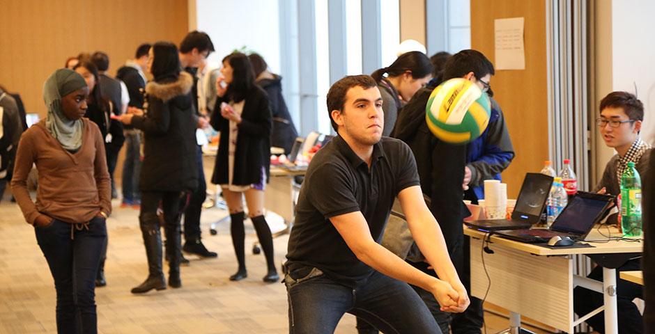 Students gathered in the 15th Floor Colloquium Room to learn about getting involved with NYU Shanghai&#039;s many clubs and student organizations. January 30, 2015. (Photo by Dylan J Crow)