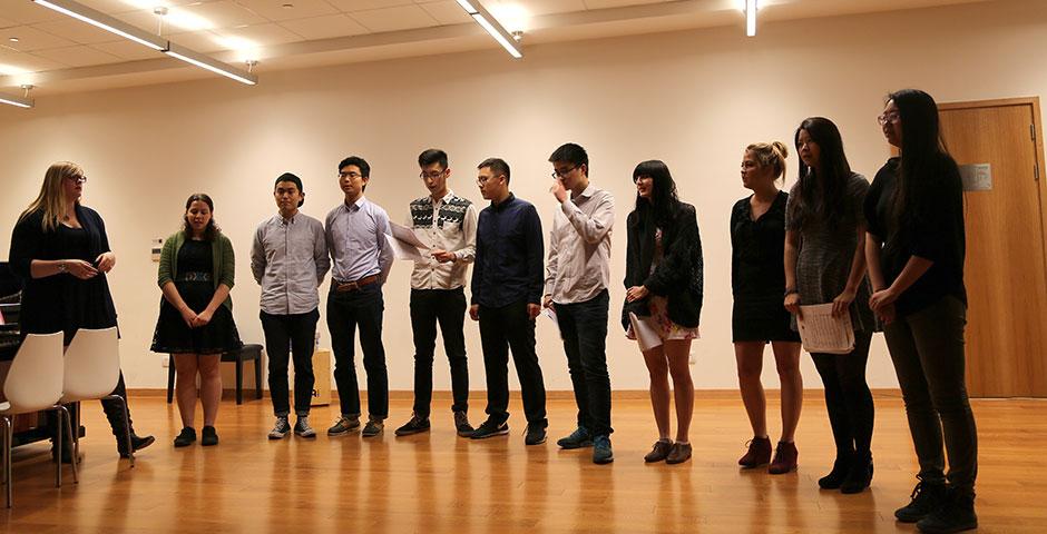 The NYU Shanghai community honors those impacted by the devastating Nepal earthquake with a candlelight vigil and a benefit event hosted in conjunction with the Rotary of Shanghai. May 4, 2015. (Photo by Sunyi Wang)