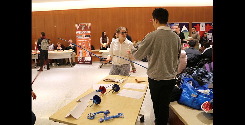 Students explore their athletics and recreation options at the spring semester Sports Fair. February 3, 2015. (Photo by Annie Seaman)
