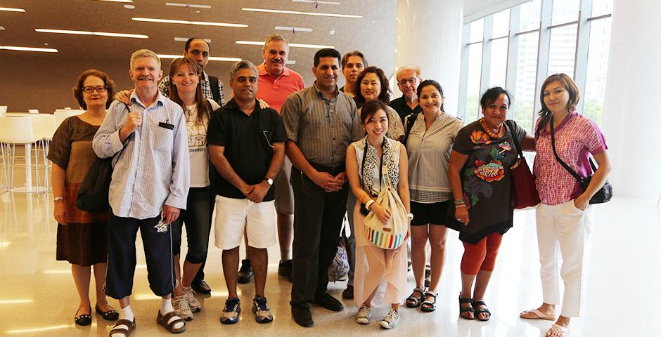 2015年7月18日上午， 联合国的一众人员来到上海纽约大学参观访问。（摄影：吴桐）