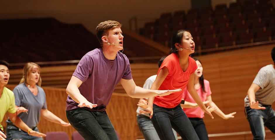 2015 NYU Shanghai Reality Show took place on September 11, 7:30pm, at Shanghai Symphony Hall. The Reality Show is an hour long musical performance created by members of the Class of 2018. (Photo by Dylan J Crow)