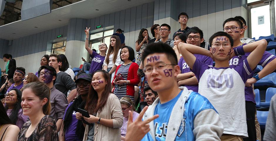 NYU Shanghai faces off against Duke Kunshan University in women's volleyball and men's basketball as part of Viva La Violet Week. April 18, 2015. (Photo by Sunyi Wang)