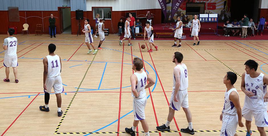 NYU Shanghai faces off against Duke Kunshan University in women's volleyball and men's basketball as part of Viva La Violet Week. April 18, 2015. (Photo by Sunyi Wang)