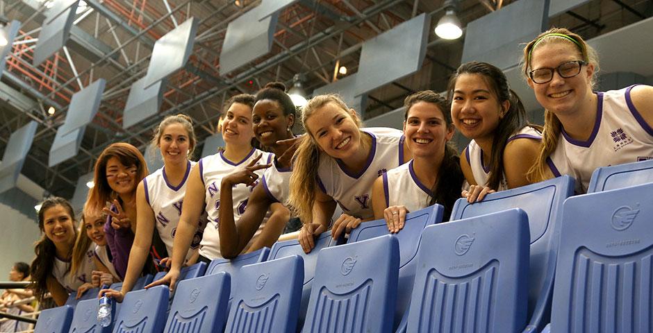 NYU Shanghai faces off against Duke Kunshan University in women's volleyball and men's basketball as part of Viva La Violet Week. April 18, 2015. (Photo by Sunyi Wang)